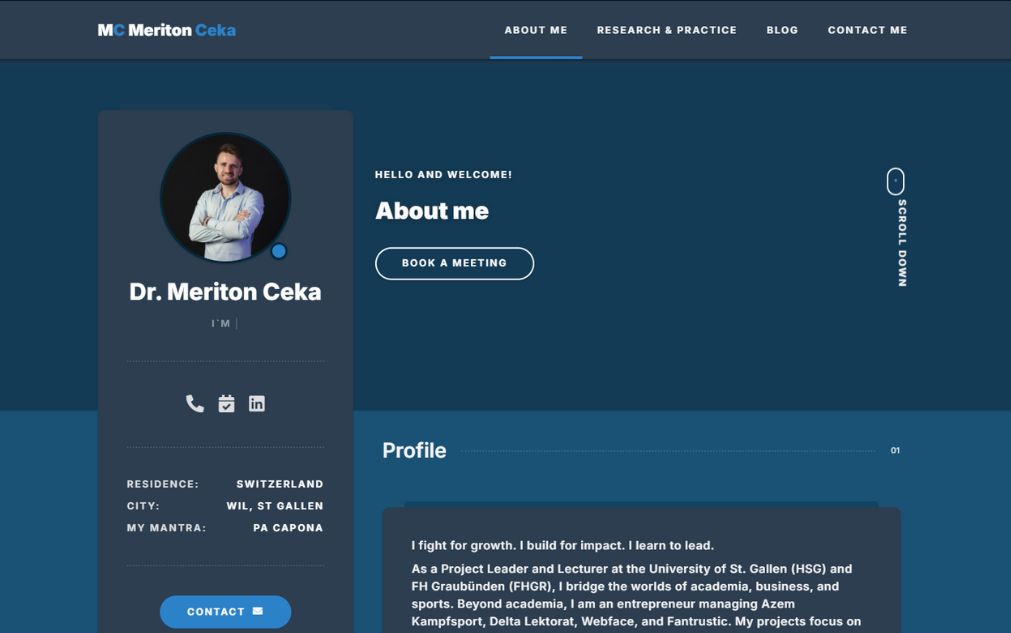 Personal resume of Meriton Ceka